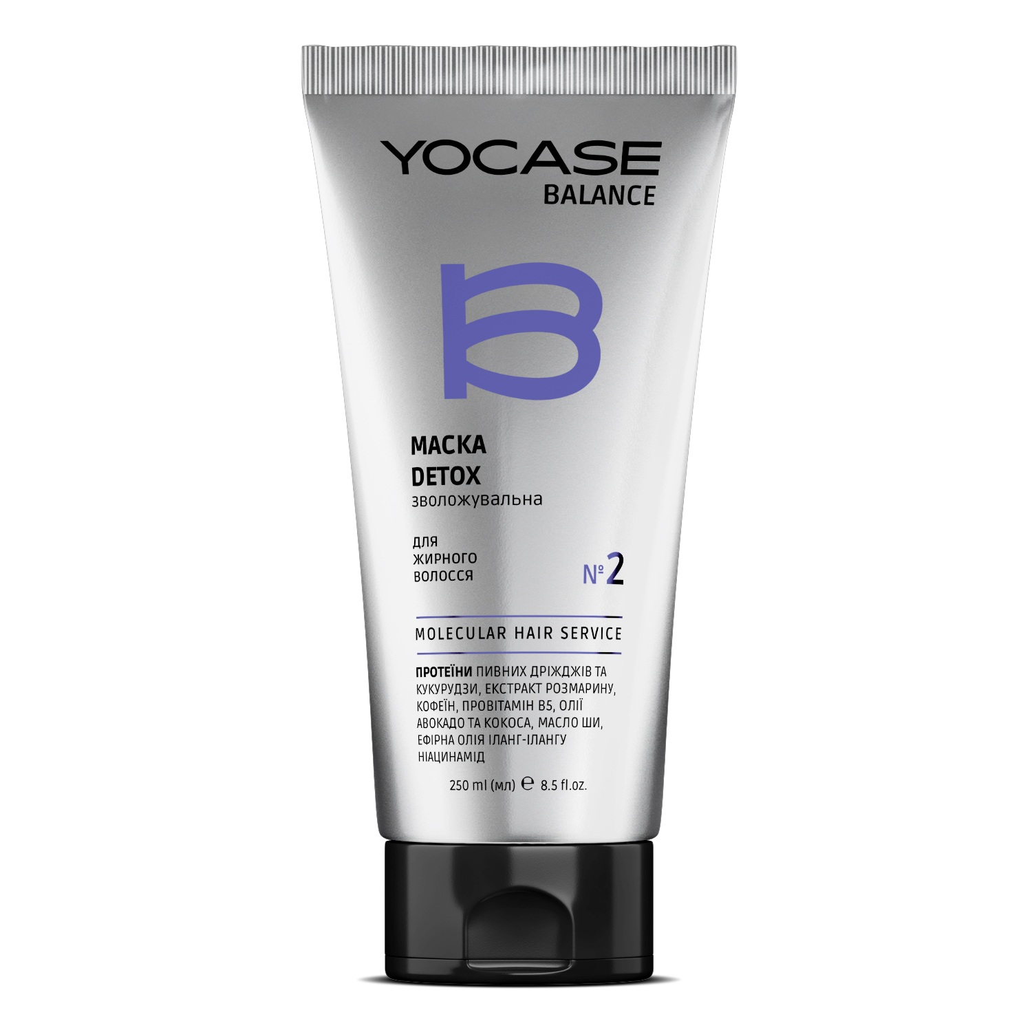 Detox moisturizing mask BALANCE for oily hair YOCASE, 250 ml