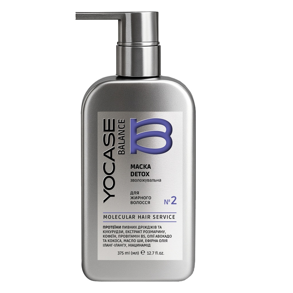 Detox moisturizing mask BALANCE for oily hair YOCASE, 375 ml