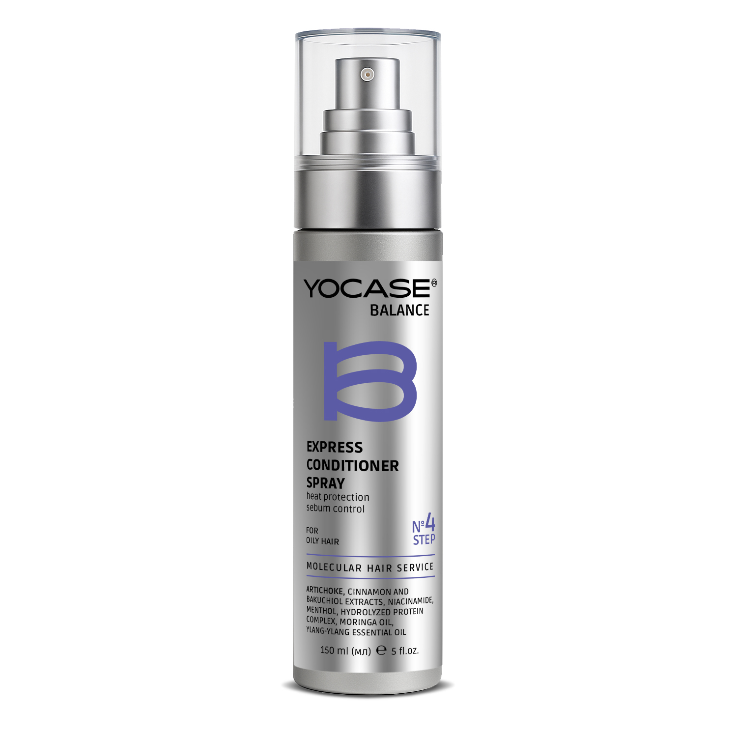 Express conditioner, thermal protection and sebum control spray BALANCE for oily hair, YOCASE, 150 ml